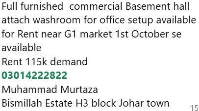 Full furnished commercial Basement hall attach washroom for office setup available for Rent near G1 market 1st October se available Rent 115k demand