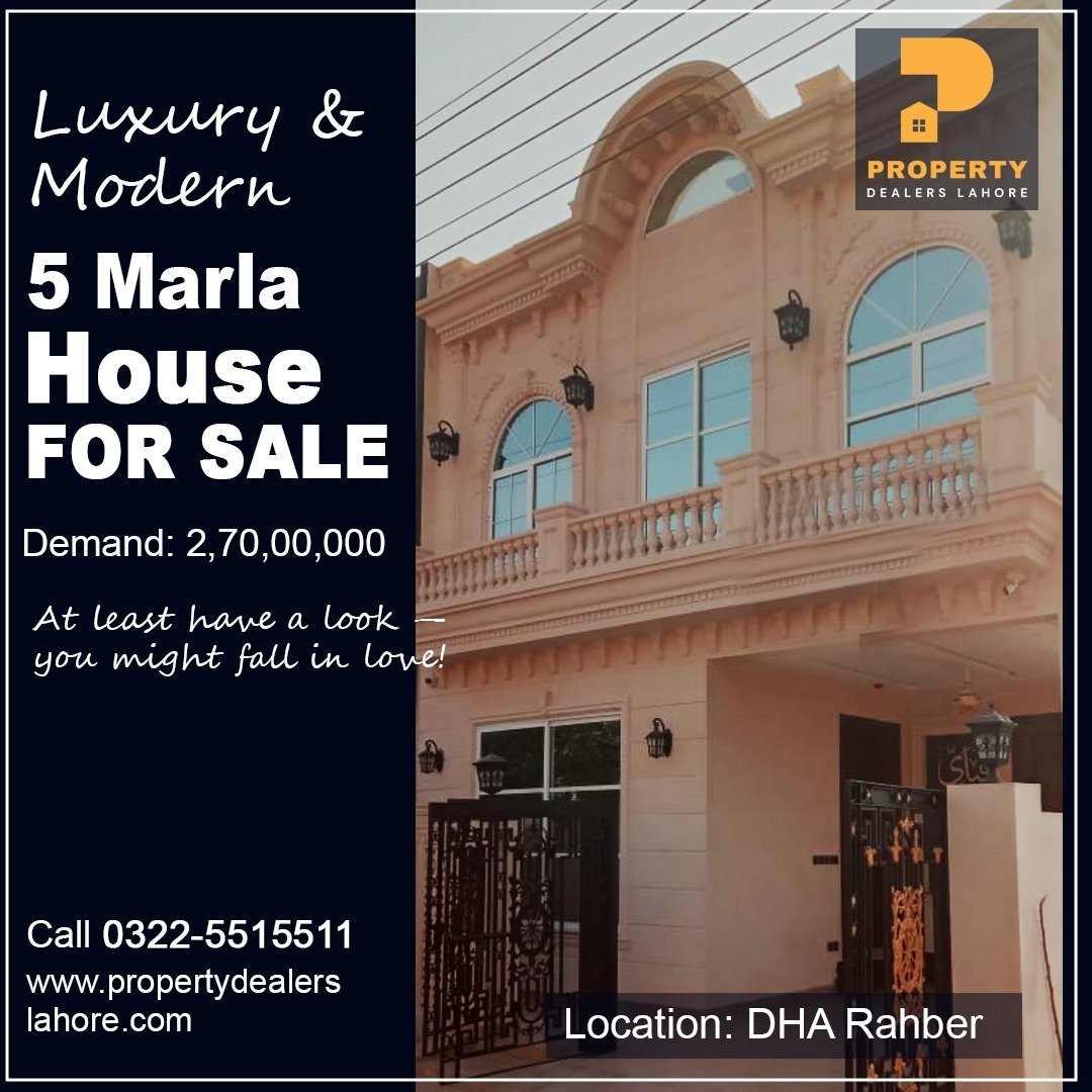 DHA Rahber 5 Marla House For Sale Brand New