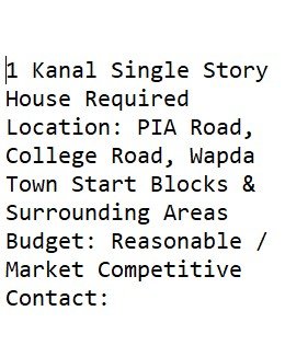 1 Kanal Single Story House Required