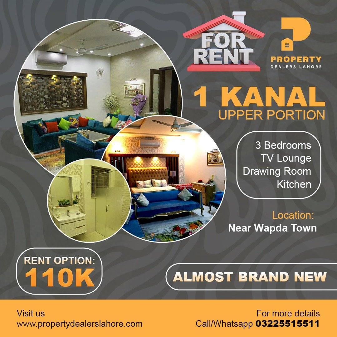 1 Kanal upper portion availale for rent