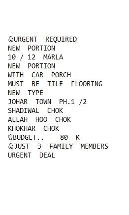Urgent Required New Portion 10 Marla 9-06-2026